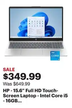 Best Buy HP - 15.6 Full HD Touch-Screen Laptop - Intel Core i5 - 16GB Memory - 512GB SSD - Natural Silver offer