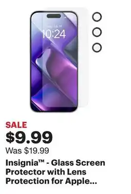 Best Buy Insignia - Glass Screen Protector with Lens Protection for Apple iPhone 17 Pro Max (3-Pack) - Clear offer