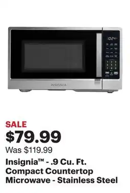 Best Buy Insignia - .9 Cu. Ft. Compact Countertop Microwave - Stainless Steel offer