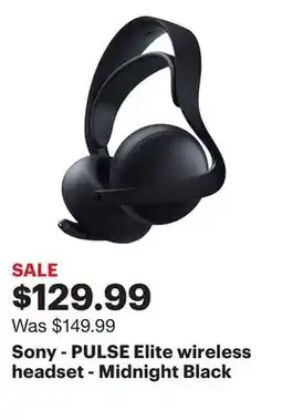 Best Buy Sony - PULSE Elite wireless headset - Midnight Black offer