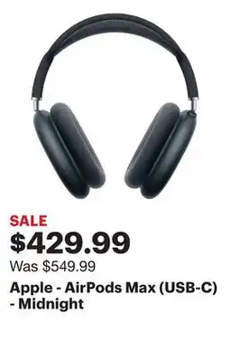 Best Buy Apple - AirPods Max (USB-C) - Midnight offer