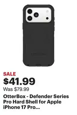 Best Buy OtterBox - Defender Series Pro Hard Shell for Apple iPhone 17 Pro Max - Black offer