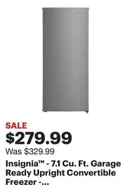 Best Buy Insignia - 7.1 Cu. Ft. Garage Ready Upright Convertible Freezer - Stainless Steel Look offer