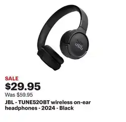 Best Buy JBL - TUNE520BT wireless on-ear headphones - 2024 - Black offer