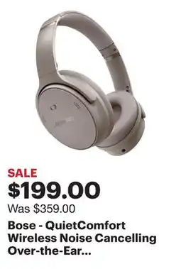 Best Buy Bose - QuietComfort Wireless Noise Cancelling Over-the-Ear Bluetooth Headphones - Sandstone offer
