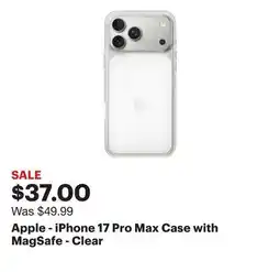 Best Buy Apple - iPhone 17 Pro Max Case with MagSafe - Clear offer