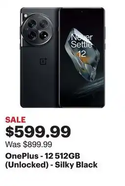 Best Buy OnePlus - 12 512GB (Unlocked) - Silky Black offer