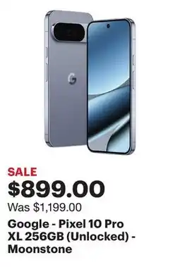Best Buy Google - Pixel 10 Pro XL 256GB (Unlocked) - Moonstone offer