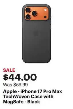 Best Buy Apple - iPhone 17 Pro Max TechWoven Case with MagSafe - Black offer