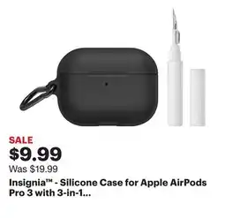 Best Buy Insignia - Silicone Case for Apple AirPods Pro 3 with 3-in-1 Cleaning Tool - Black offer