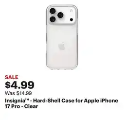 Best Buy Insignia - Hard-Shell Case for Apple iPhone 17 Pro - Clear offer