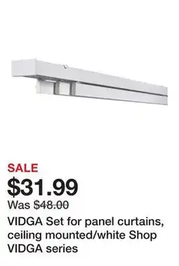 Ikea VIDGA Set for panel curtains, ceiling mounted/white Shop VIDGA series offer