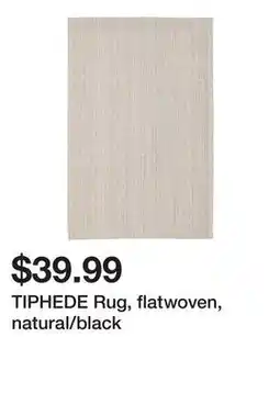 Ikea TIPHEDE Rug, flatwoven, natural/black offer
