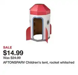 Ikea AFTONSPARV Children's tent, rocket white/red offer