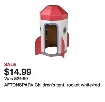Ikea AFTONSPARV Children's tent, rocket white/red offer