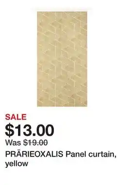 Ikea PRÄRIEOXALIS Panel curtain, yellow offer