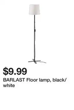 Ikea BARLAST Floor lamp, black/white offer