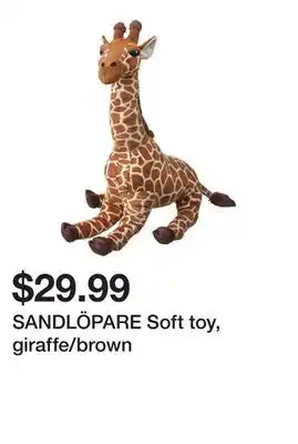 Ikea SANDLÖPARE Soft toy, giraffe/brown offer