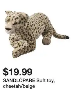 Ikea SANDLÖPARE Soft toy, cheetah/beige offer
