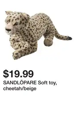 Ikea SANDLÖPARE Soft toy, cheetah/beige offer