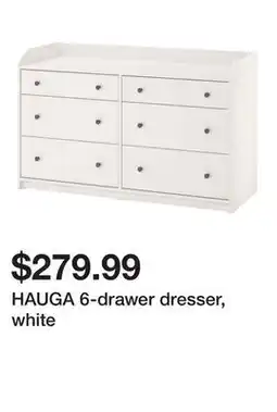 Ikea HAUGA 6-drawer dresser, white offer
