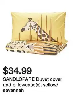 Ikea SANDLÖPARE Duvet cover and pillowcase(s), yellow/savannah offer