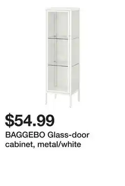 Ikea BAGGEBO Glass-door cabinet, metal/white offer
