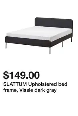 Ikea SLATTUM Upholstered bed frame, Vissle dark gray offer