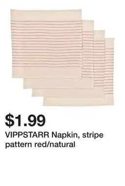 Ikea VIPPSTARR Napkin, stripe pattern red/natural offer
