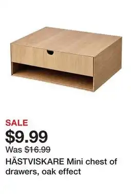 Ikea HÄSTVISKARE Mini chest of drawers, oak effect offer