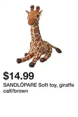 Ikea SANDLÖPARE Soft toy, giraffe calf/brown offer