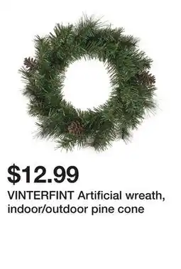 Ikea VINTERFINT Artificial wreath, indoor/outdoor pine cone offer