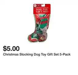 Five Below Christmas Stocking Dog Toy Gift Set 5-Pack offer