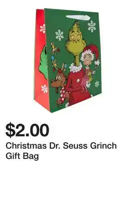 Five Below Christmas Dr. Seuss Grinch Gift Bag offer