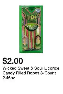 Five Below Wicked Sweet & Sour Licorice Candy Filled Ropes 8-Count 2.46oz offer