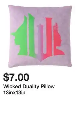 Five Below Wicked Duality Pillow 13inx13in offer