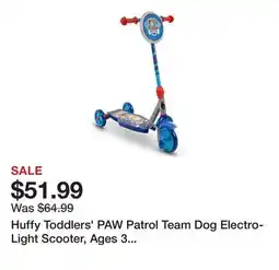 Tractor Supply Company Huffy Toddlers' PAW Patrol Team Dog Electro-Light Scooter, Ages 3 and Up offer