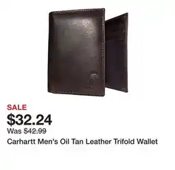 Tractor Supply Company Carhartt Men's Oil Tan Leather Trifold Wallet offer