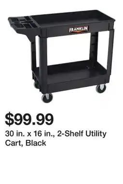 Harbor Freight Tools 30 in. x 16 in., 2-Shelf Utility Cart, Black offer