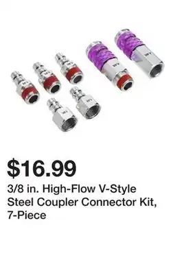 Harbor Freight Tools 3/8 in. High-Flow V-Style Steel Coupler Connector Kit, 7-Piece offer
