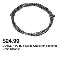 Harbor Freight Tools DOYLE 7-1/2 ft. x 5/8 in. Cable for Sectional Drain Cleaner offer