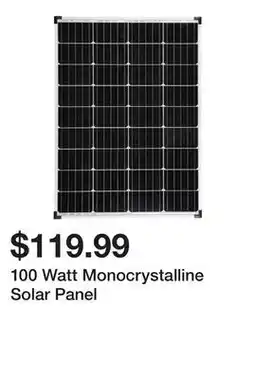 Harbor Freight Tools 100 Watt Monocrystalline Solar Panel offer