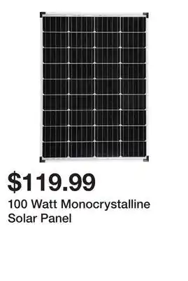 Harbor Freight Tools 100 Watt Monocrystalline Solar Panel offer