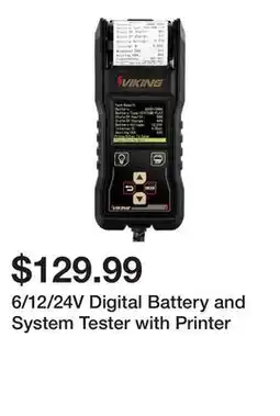 Harbor Freight Tools 6/12/24V Digital Battery and System Tester with Printer offer