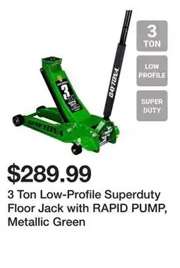 Harbor Freight Tools 3 Ton Low-Profile Superduty Floor Jack with RAPID PUMP, Metallic Green offer