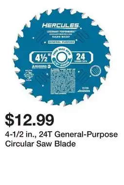 Harbor Freight Tools 4-1/2 in., 24T General-Purpose Circular Saw Blade offer