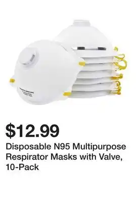 Harbor Freight Tools Disposable N95 Multipurpose Respirator Masks with Valve, 10-Pack offer