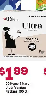Grocery Outlet GO Home & Haven Ultra Premium Napkins offer
