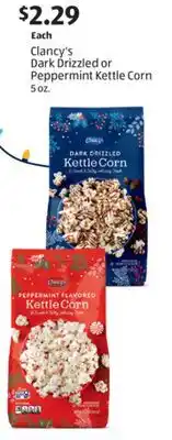Aldi Clancy's Dark Drizzled or Peppermint Kettle Corn offer