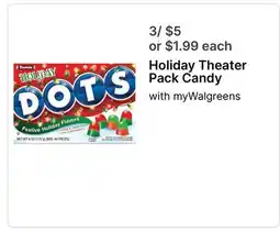 Walgreens Holiday Theater Pack Candy offer